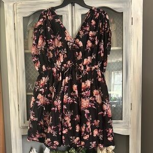 ASOS Floral Black and Pink Women's Dress 👗
